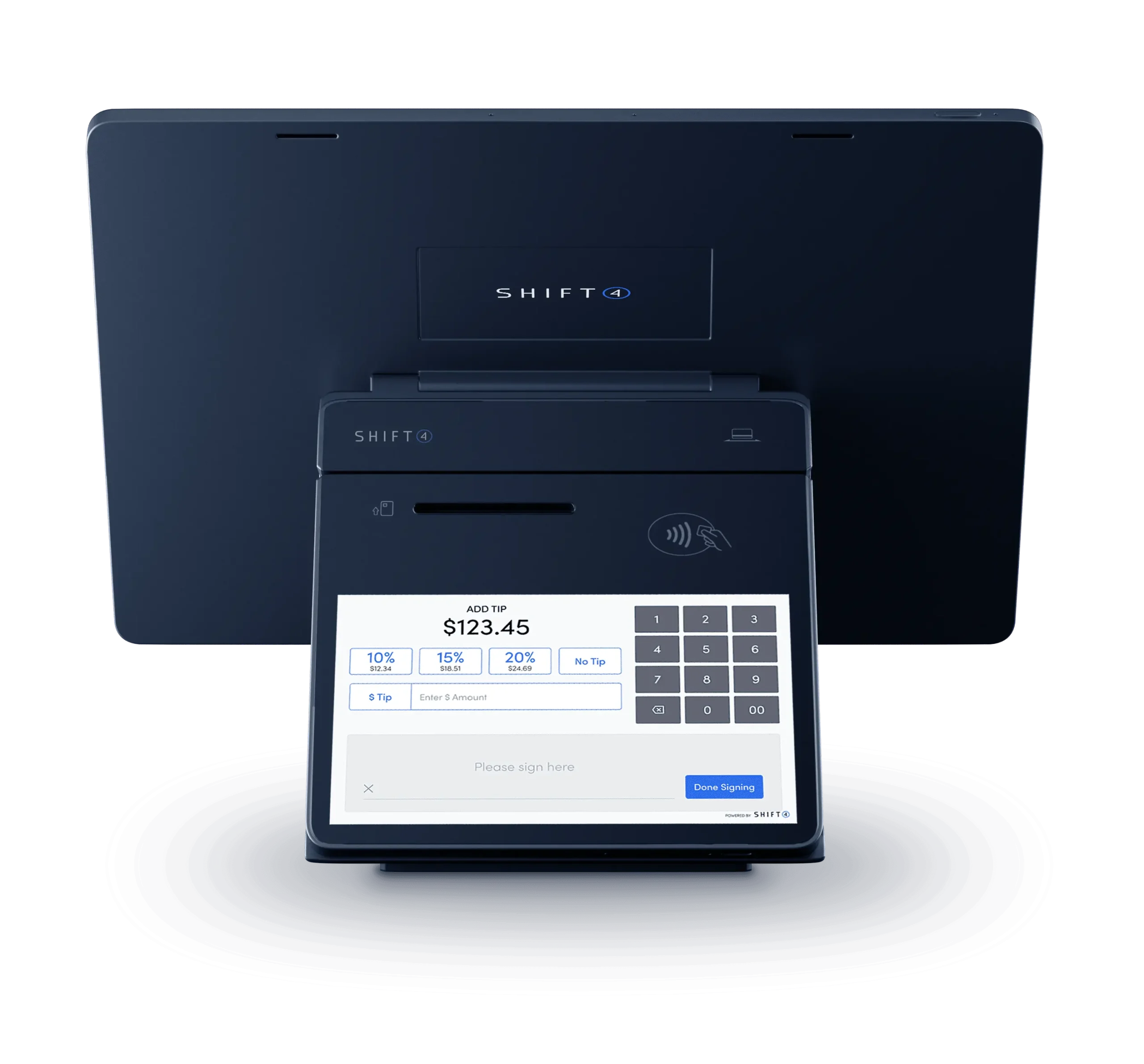 SkyTab Customer device providing customer-facing POS system for restaurants