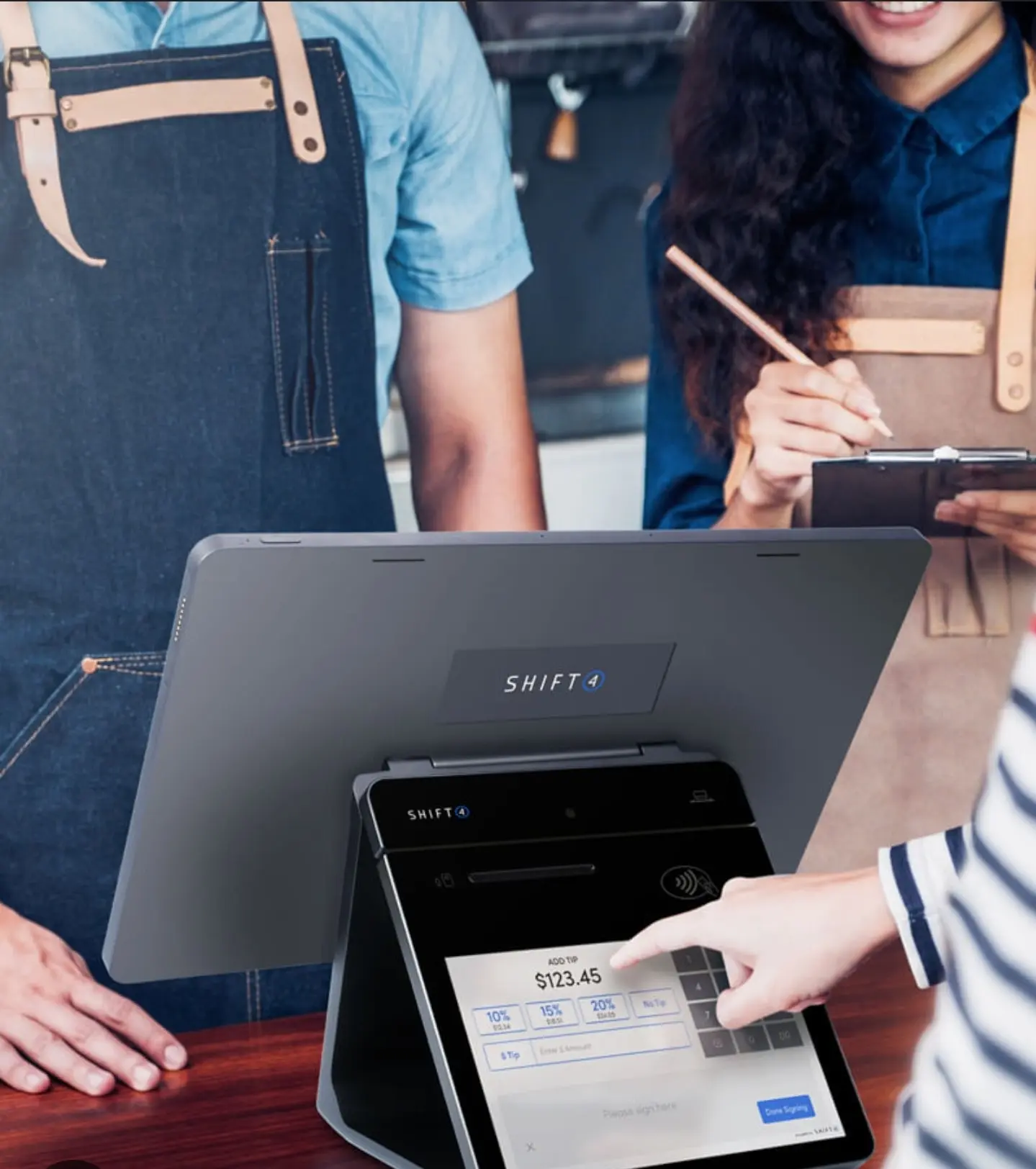 SkyTab POS screen displaying order management features